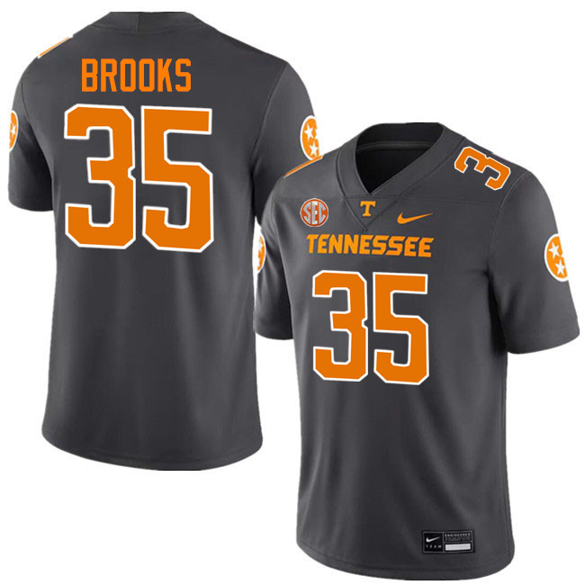 Will Brooks Tennessee Jersey,Tennessee Volunteers #35 Will Brooks College Jersey,Uniforms-Smoke Grey